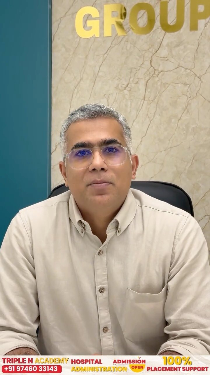 Triple N Academy Instagram reel — Diploma in Hospital Administration admissions